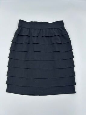 Alfani Black Layered Ruffle Mini Skirt 4P